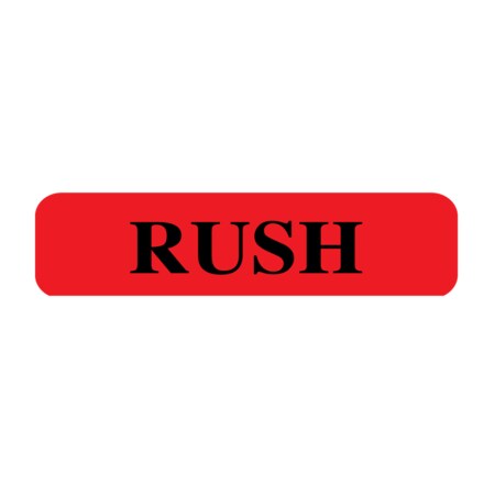Labeling Flag - Imprinted - RUSH - Red - Re Fill - 9/16 X 2